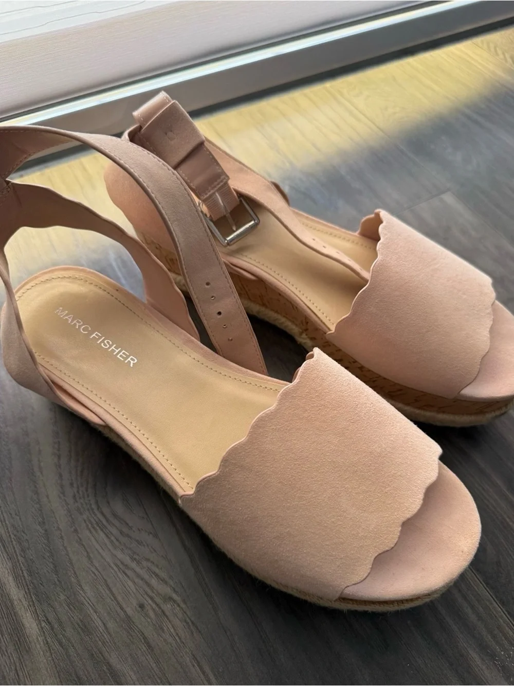 Marc Fisher Espadrille Platform Sandals in Blush